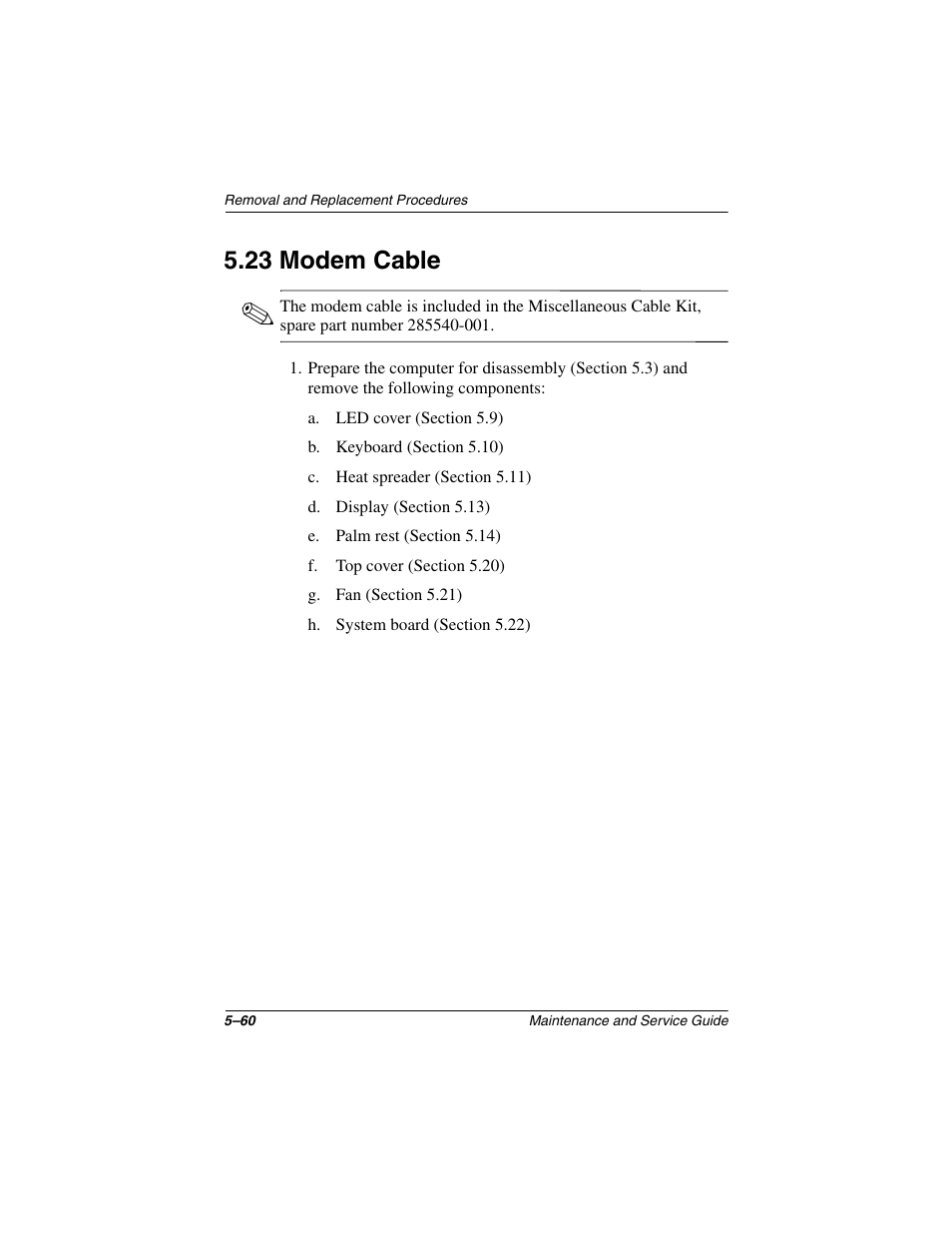 23 modem cable, 23 modem cable –60 | Compaq N1020V User Manual | Page 166 / 219