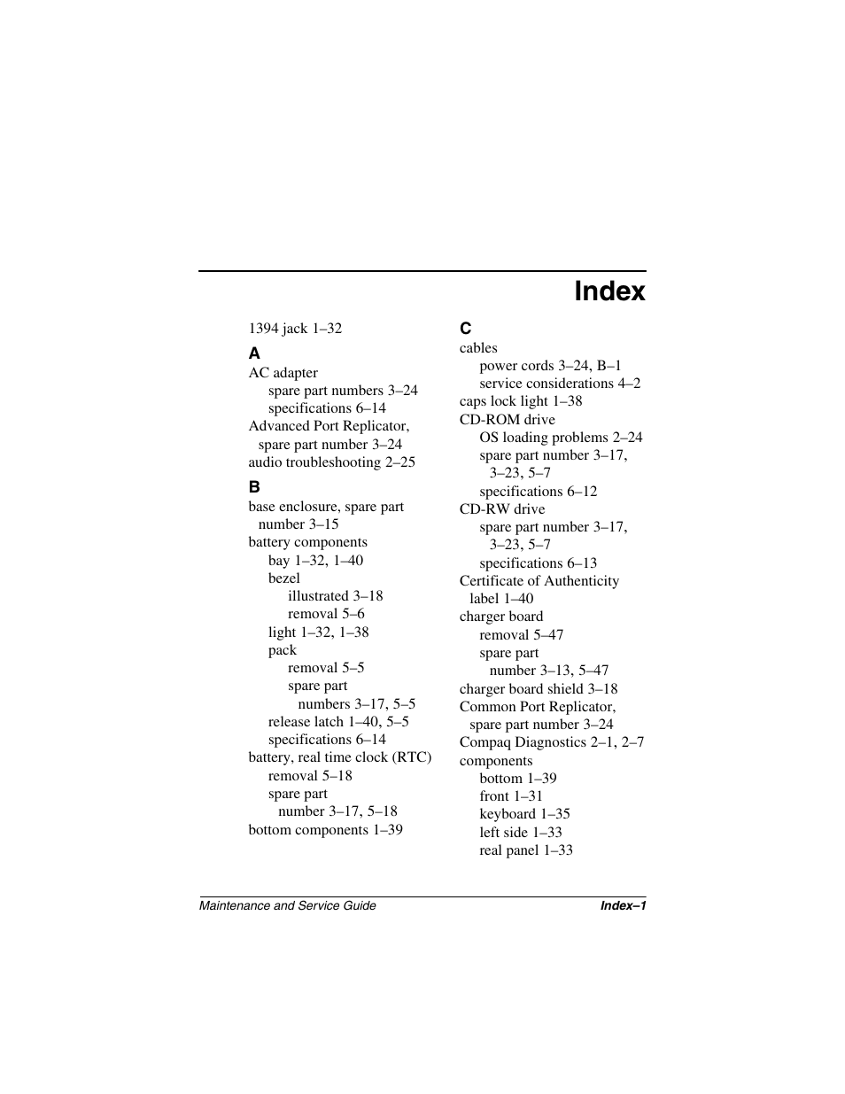 Index | Compaq N1020V User Manual | Page 213 / 219