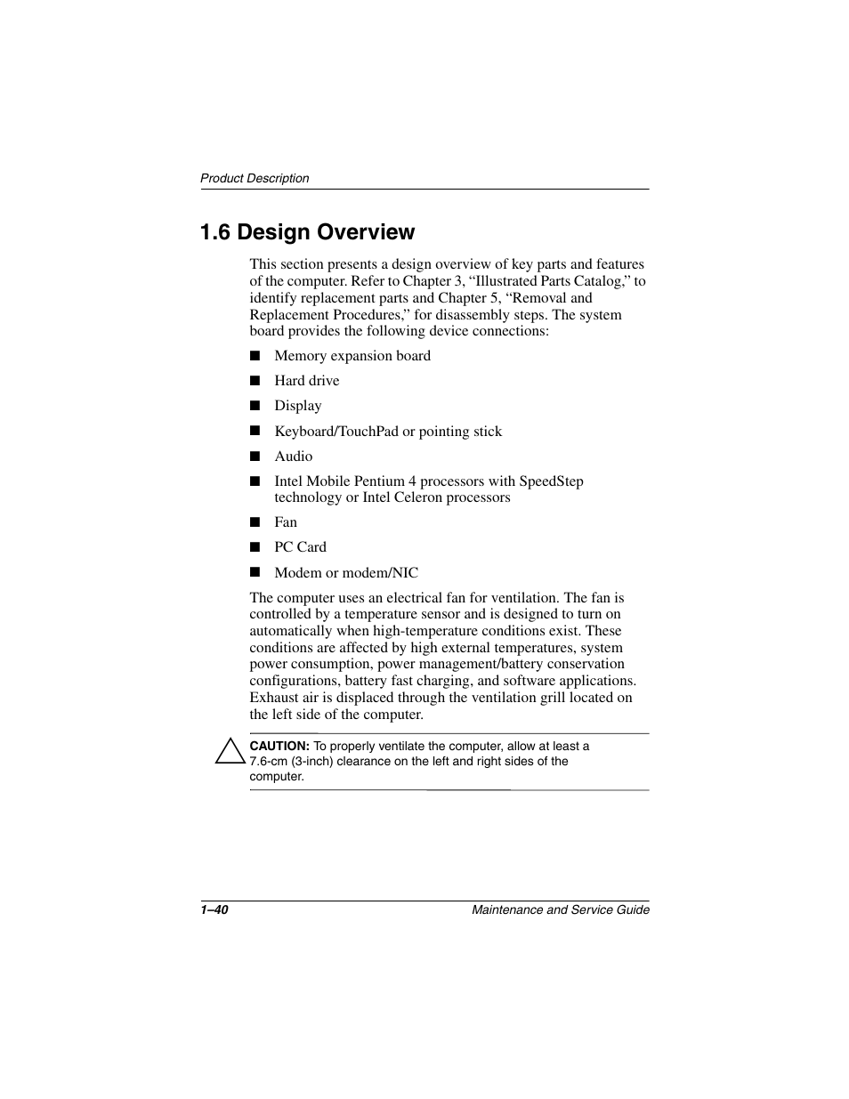 6 design overview, 6 design overview –41 | Compaq N1020V User Manual | Page 45 / 219