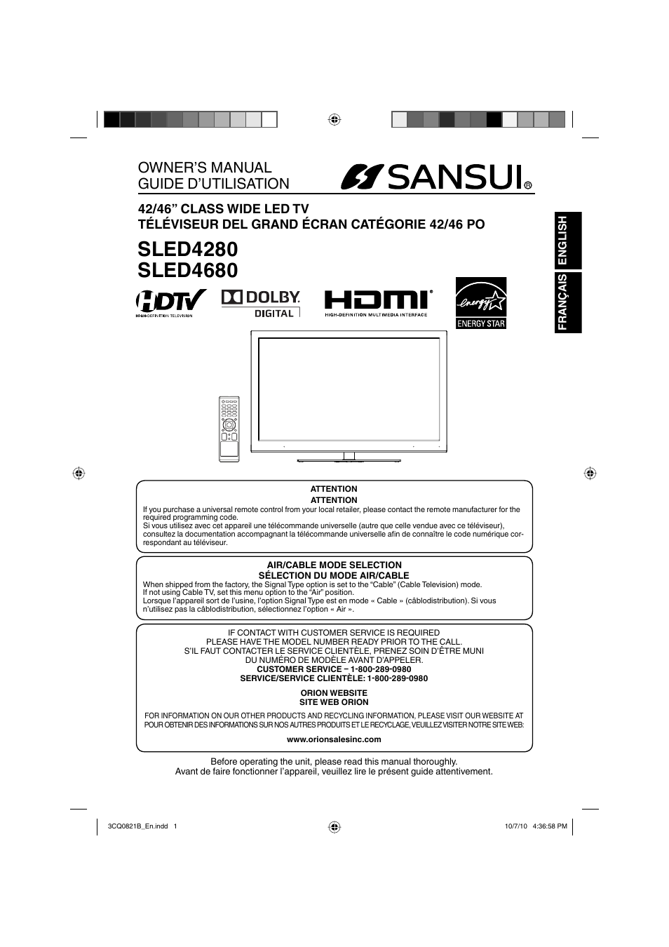 Sansui SLED4280 User Manual | 27 pages