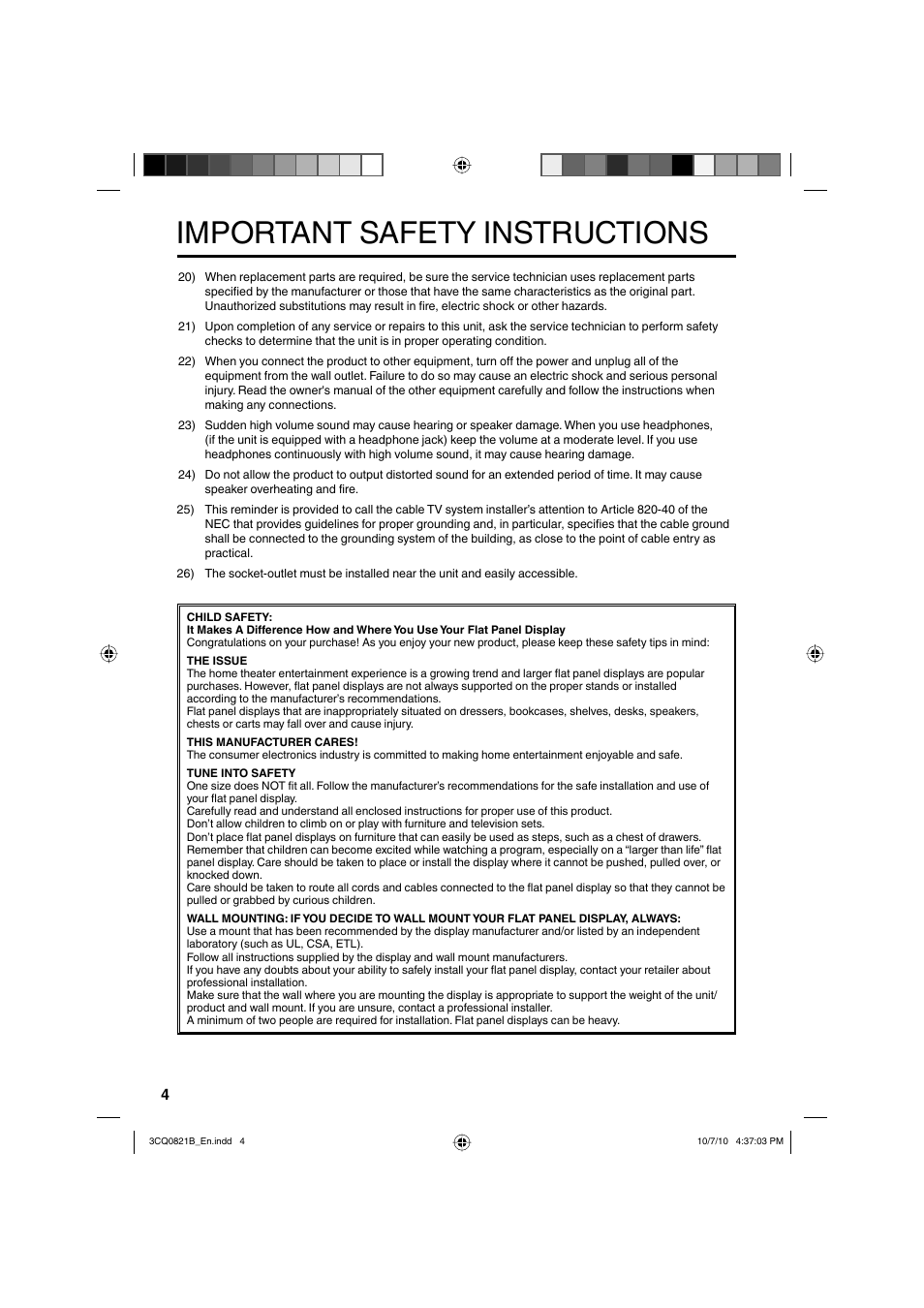 Important safety instructions | Sansui SLED4280 User Manual | Page 4 / 27