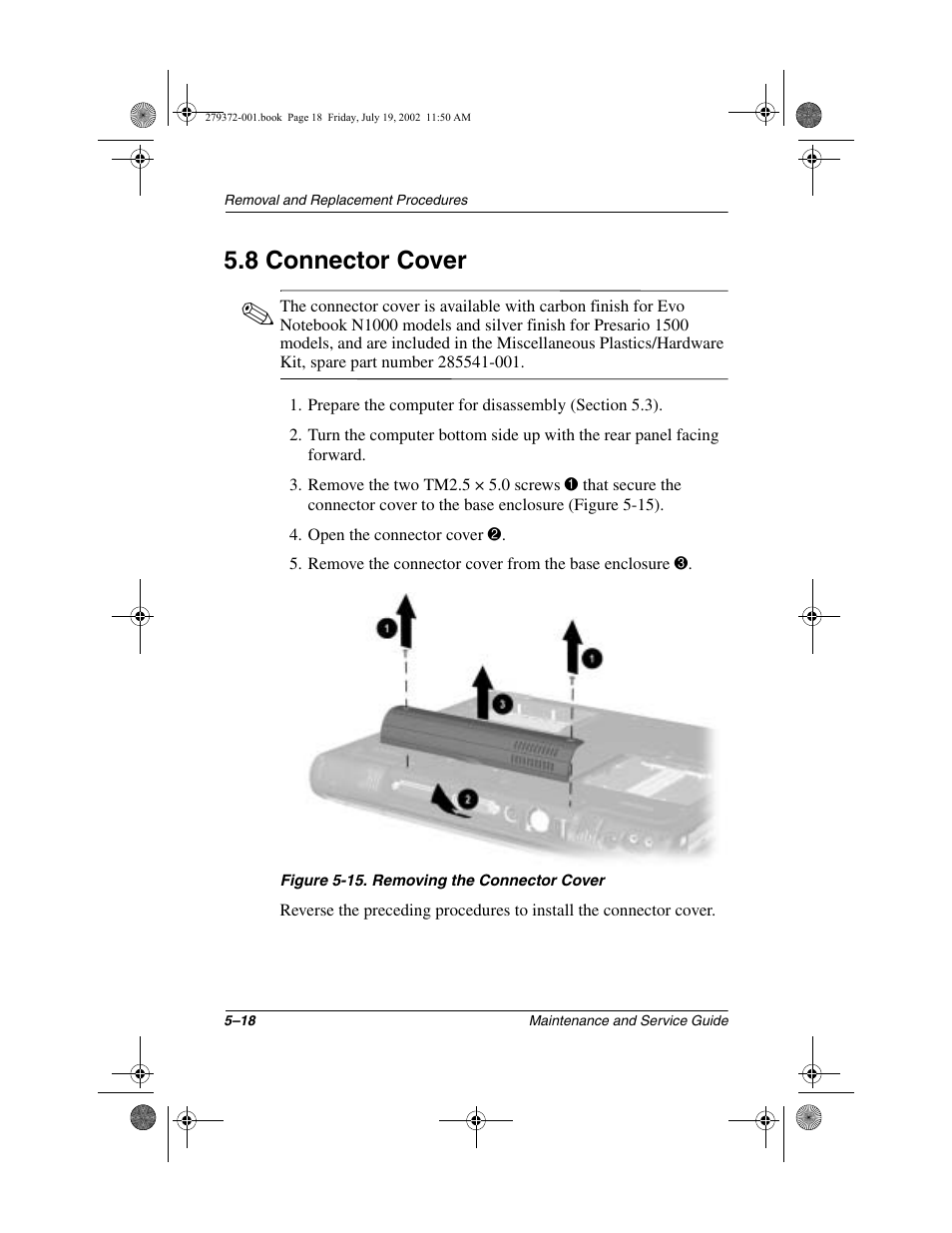 8 connector cover, 8 connector cover –18 | Compaq 1500 User Manual | Page 110 / 204