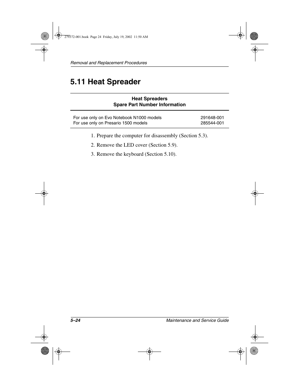 11 heat spreader, 11 heat spreader –24 | Compaq 1500 User Manual | Page 116 / 204