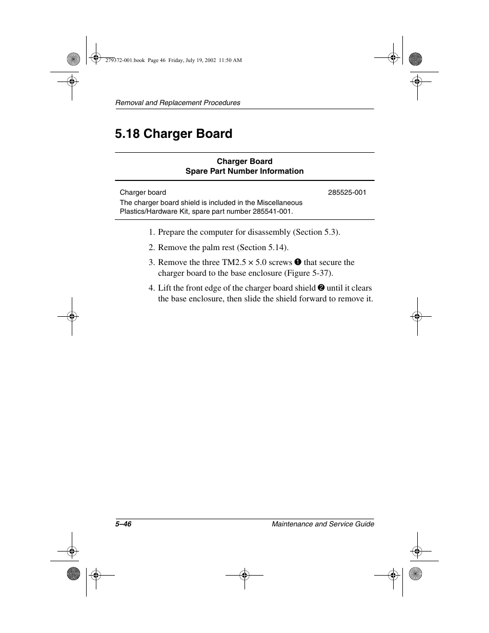 18 charger board, 18 charger board –46 | Compaq 1500 User Manual | Page 138 / 204