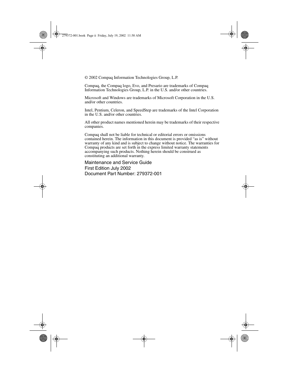Compaq 1500 User Manual | Page 2 / 204