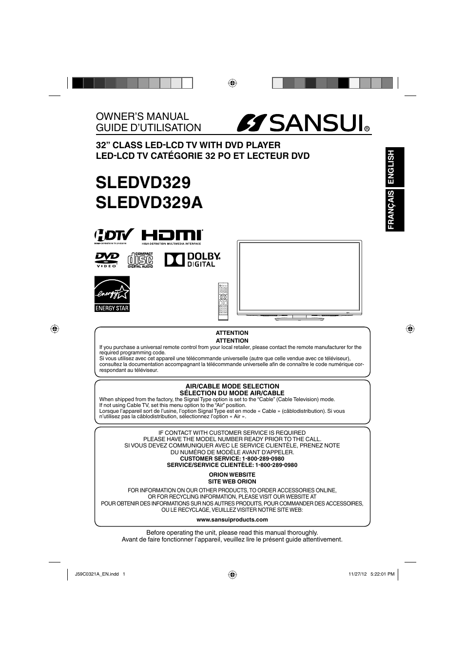 Sansui SLEDVD329 User Manual | 43 pages
