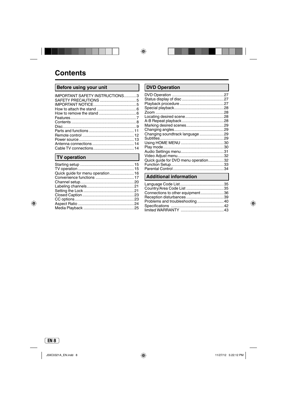 Sansui SLEDVD329 User Manual | Page 8 / 43