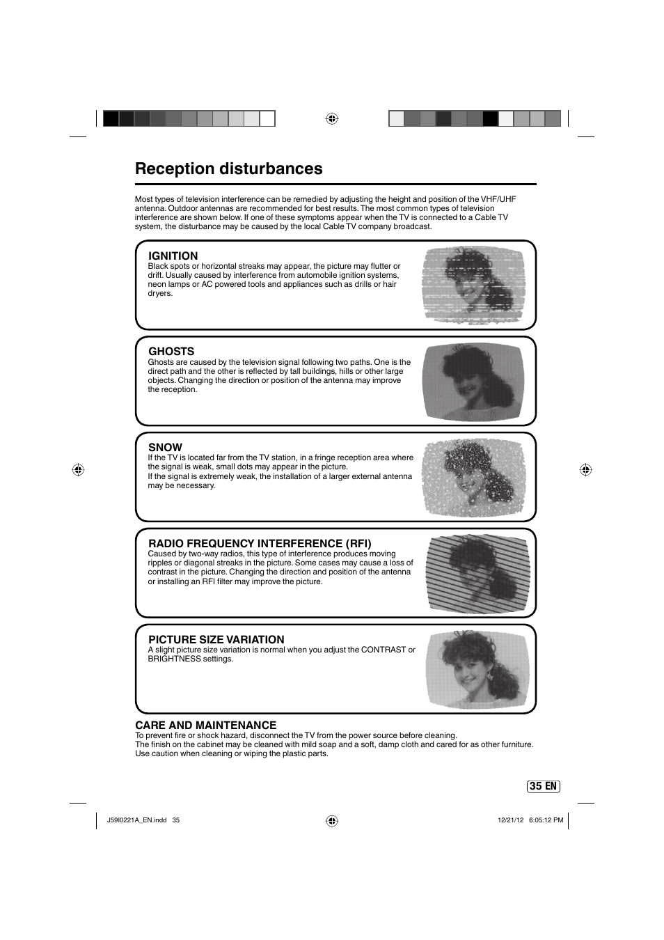Reception disturbances | Sansui SLEDVD249 User Manual | Page 35 / 39