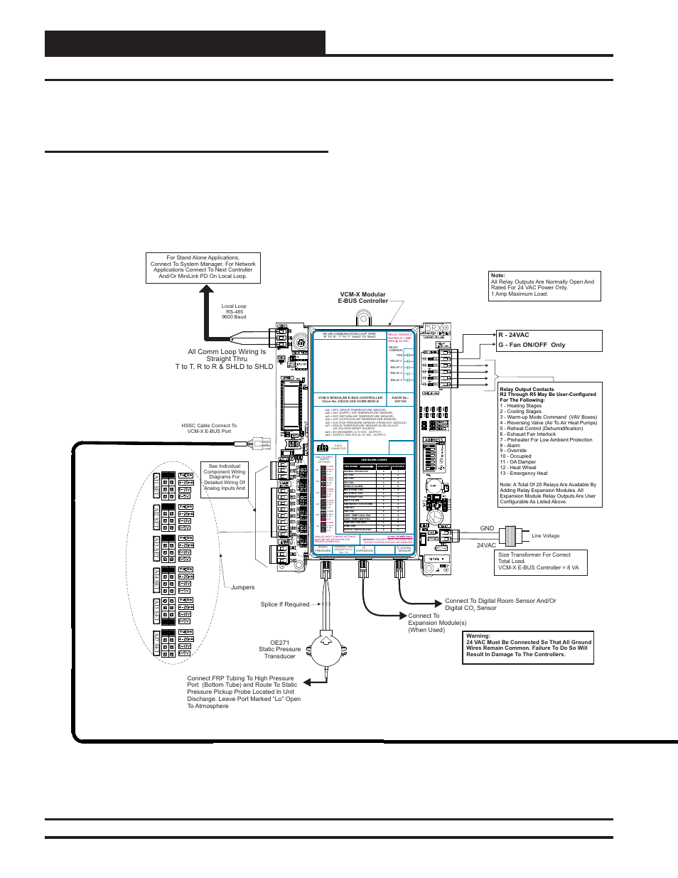 Additional applications, Vcm-x e-bus controller to e-bus module wiring, Vcm-x modular e-bus controller technical guide 36 | All comm loop wiring is straight thru, T to t, r to r & shld to shld | Orion System VCM-X Modular E-BUS User Manual | Page 36 / 88
