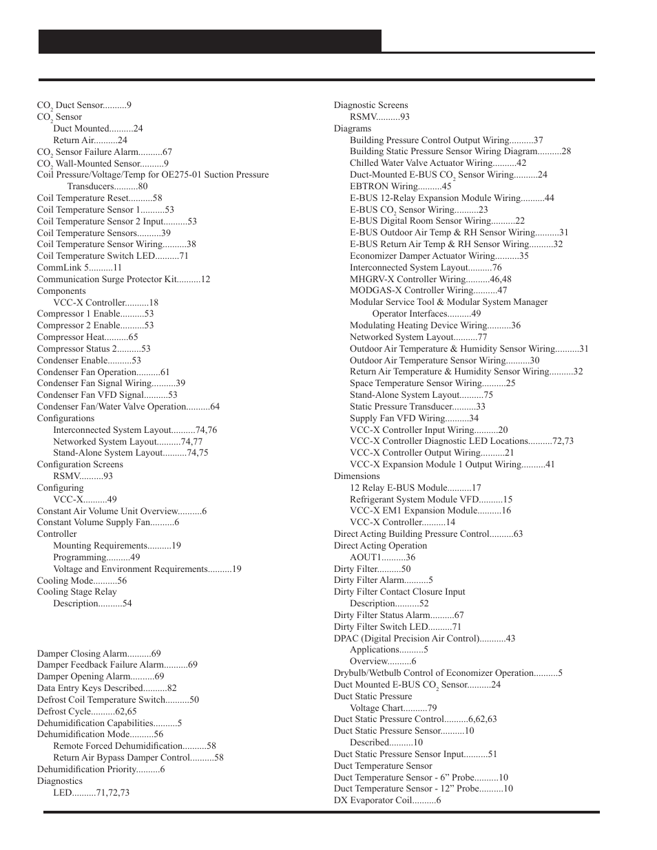 Index, Vcc-x controller technical guide 110 | Orion System VCC-X Controller User Manual | Page 110 / 120