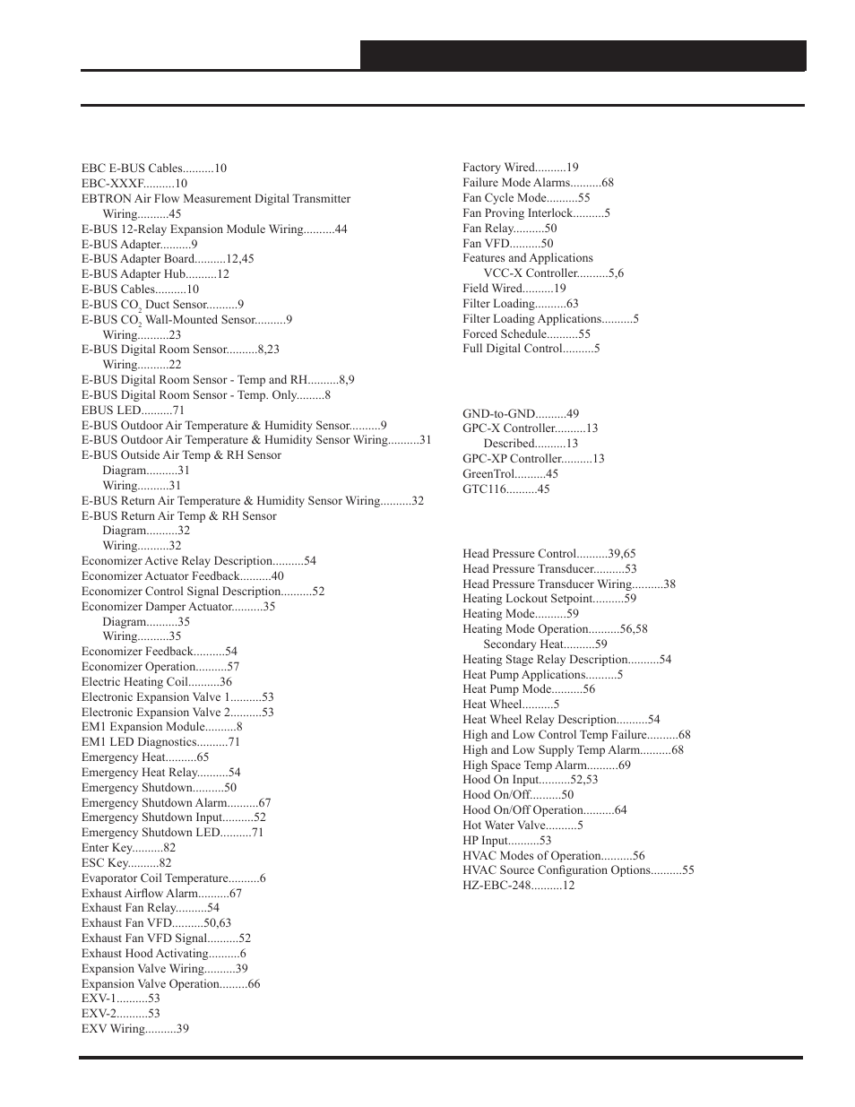 Index, E-h e | Orion System VCC-X Controller User Manual | Page 111 / 120
