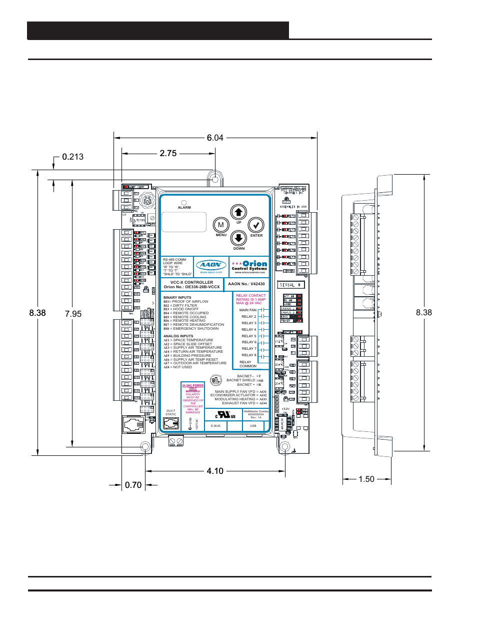 Overview, Vcc-x controller dimensions, 14 vcc-x controller technical guide | Zone, Figure 1: vcc-x controller dimensions | Orion System VCC-X Controller User Manual | Page 14 / 120