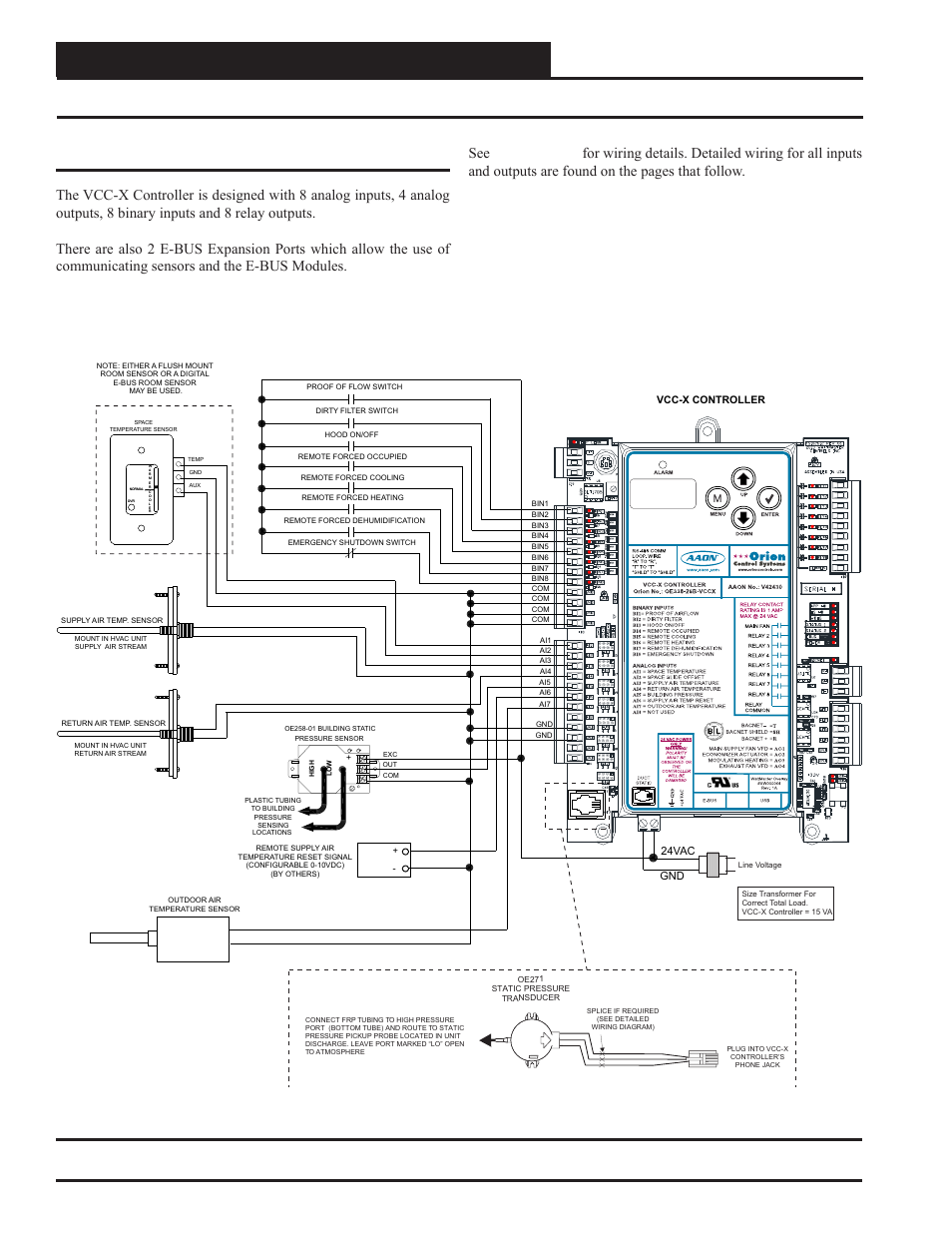 Vcc-x controller wiring, Vcc-x controller input wiring, Vcc-x controller technical guide 20 | Vcc-x controller inputs, Zone, Figure 6: vcc-x controller input wiring, 24vac gnd | Orion System VCC-X Controller User Manual | Page 20 / 120