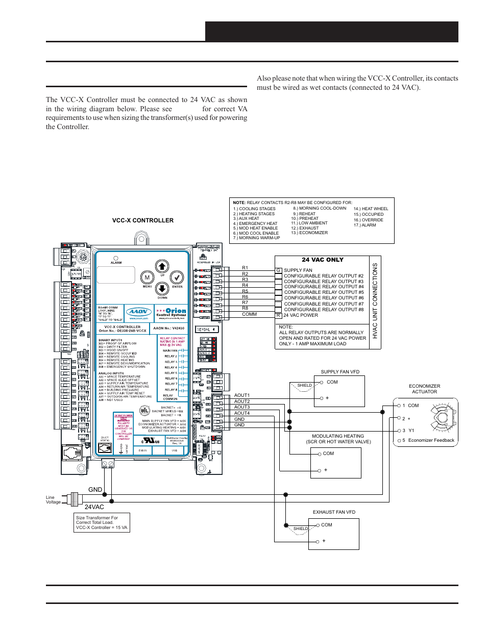 Vcc-x controller wiring, Vcc-x controller output wiring, Vcc-x controller technical guide | Vcc-x controller outputs, Figure 7: vcc-x controller output wiring | Orion System VCC-X Controller User Manual | Page 21 / 120