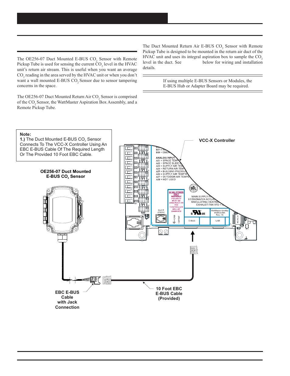 Vcc-x controller wiring, Duct mounted e-bus co, Sensor | Zone | Orion System VCC-X Controller User Manual | Page 24 / 120
