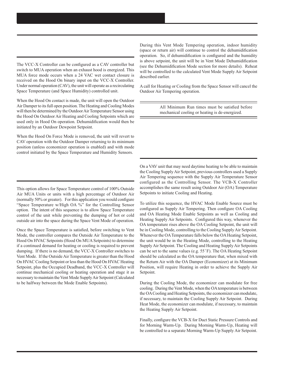 Sequence of operations, Cav/mua and condenser fan/water valve operation | Orion System VCC-X Controller User Manual | Page 64 / 120