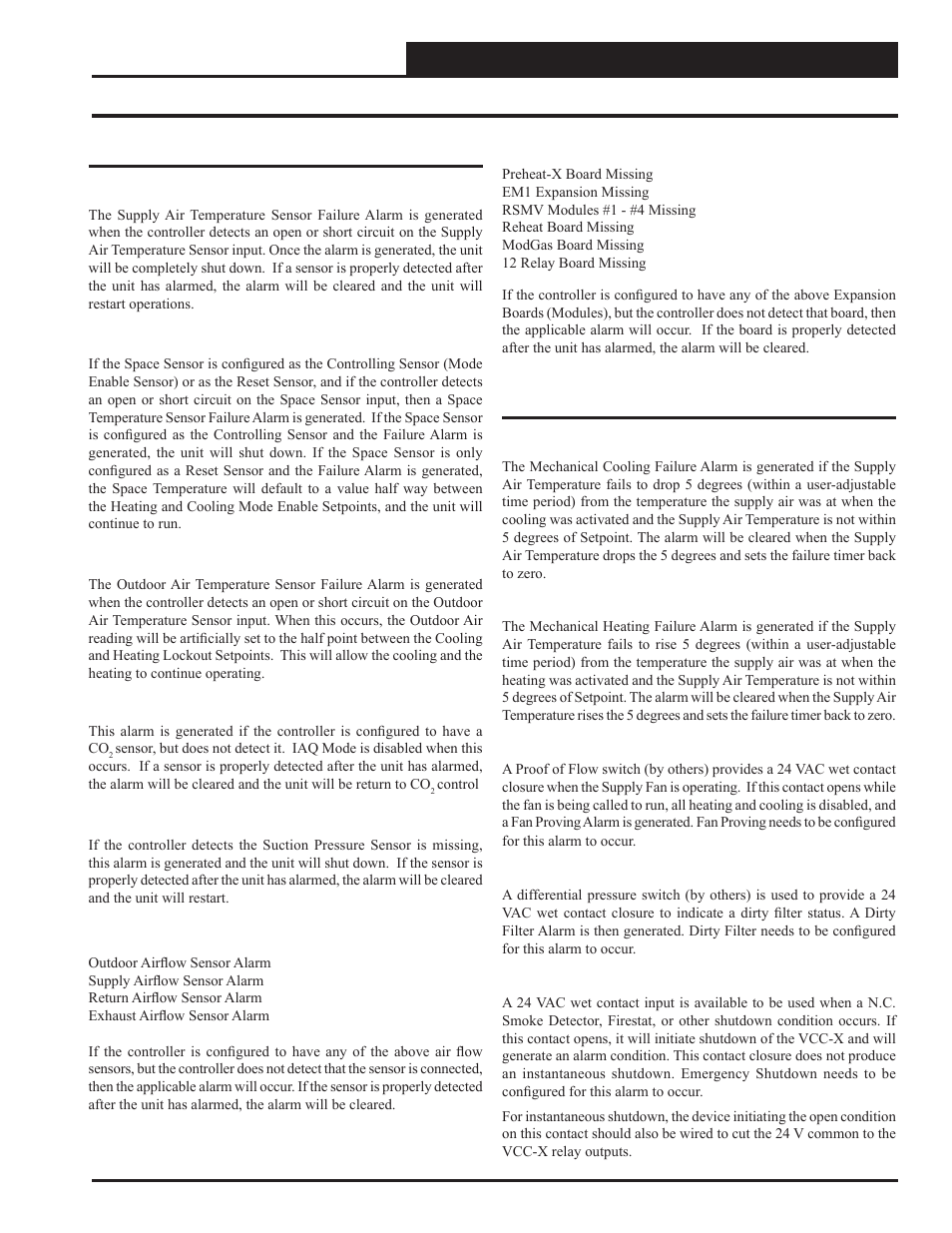 Sequence of operations, Alarms | Orion System VCC-X Controller User Manual | Page 67 / 120