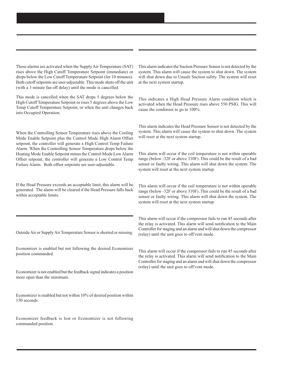 Sequence of operations, Alarms | Orion System VCC-X Controller User Manual | Page 68 / 120