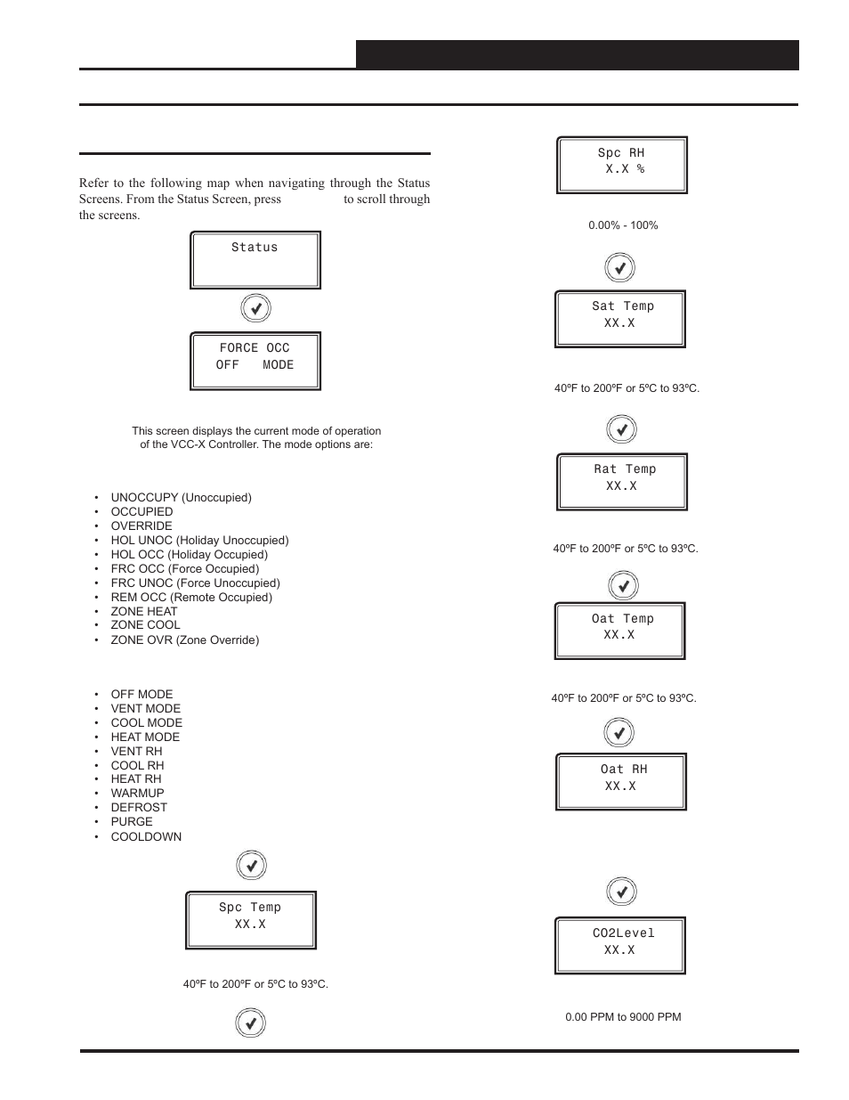Appendix b - vcc-x lcd screens, Status screens, Vcc-x controller technical guide | Orion System VCC-X Controller User Manual | Page 85 / 120