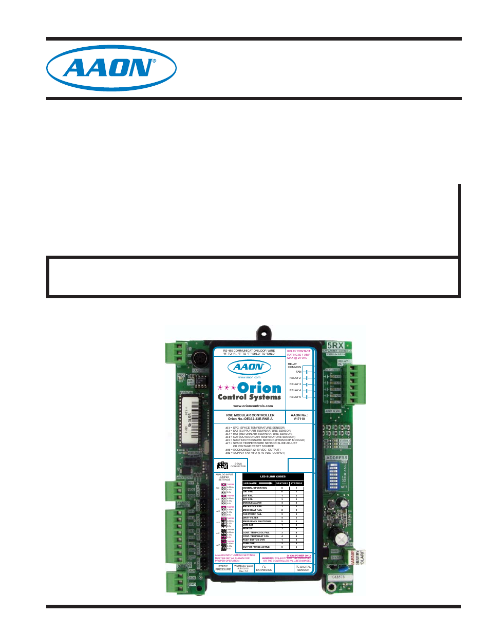 Orion System RNE Modular Controller User Manual | 88 pages