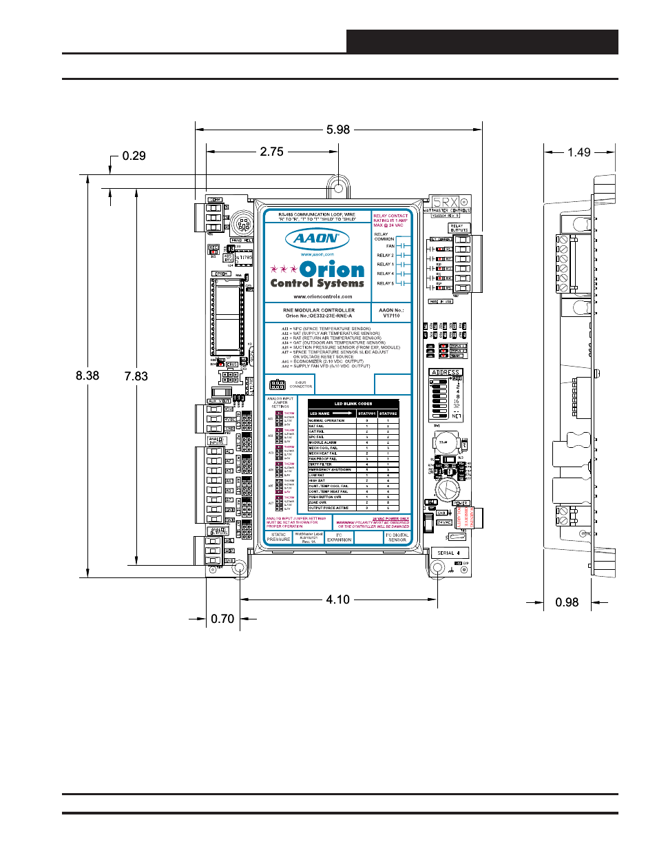 Overview, Rne modular controller dimensions | Orion System RNE Modular Controller User Manual | Page 13 / 88