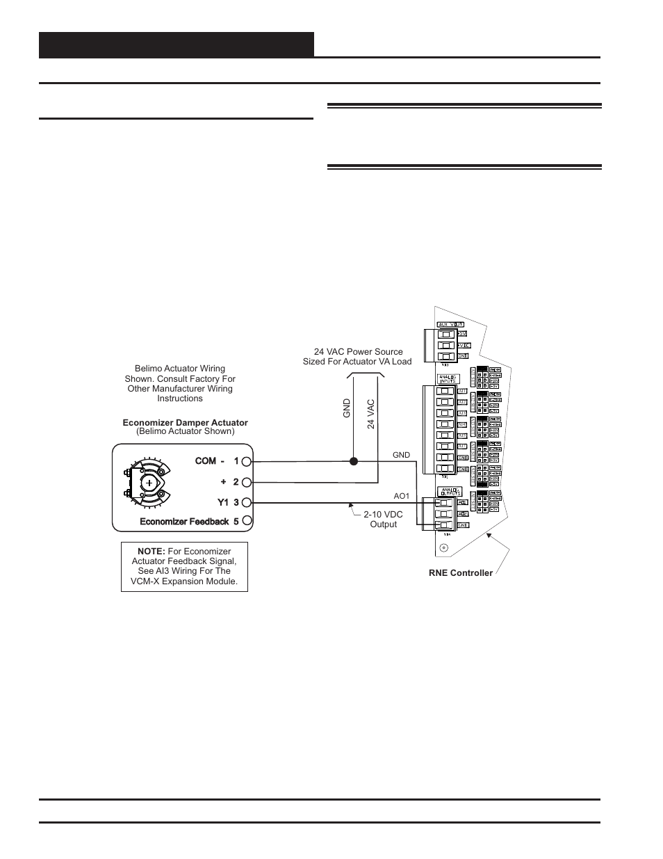 Installation and wiring, Economizer damper actuator wiring, Rne modular controller field technical guide 24 | Economizer damper actuator, Zone | Orion System RNE Modular Controller User Manual | Page 24 / 88