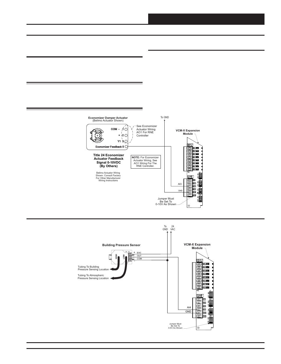 Installation and wiring, Rne modular controller field technical guide, Title 24 economizer actuator feedback | Building pressure sensor | Orion System RNE Modular Controller User Manual | Page 33 / 88