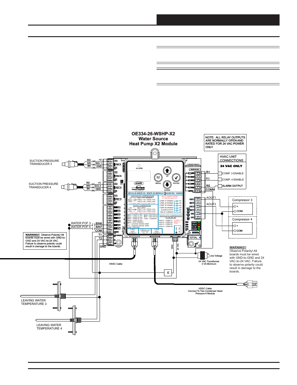 Installation and wiring, Rne modular controller field technical guide, Hvac unit connections | Compressor 3 compressor 4 | Orion System RNE Modular Controller User Manual | Page 45 / 88