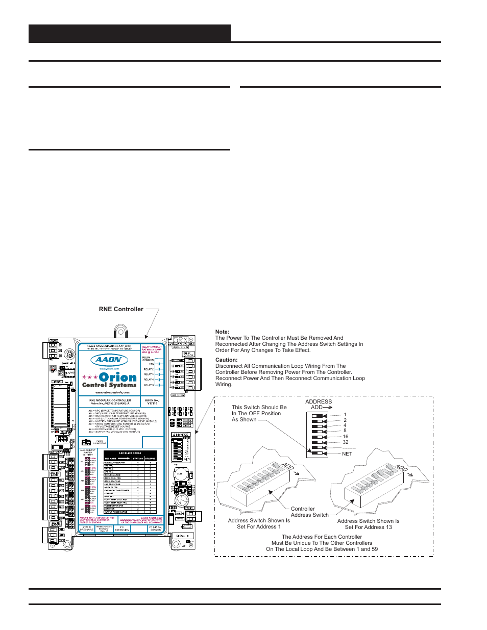 Start-up & commissioning, Addressing & powering up, Rne modular controller field technical guide 48 | Before applying power, Controller addressing, Power wiring, Zone | Orion System RNE Modular Controller User Manual | Page 48 / 88