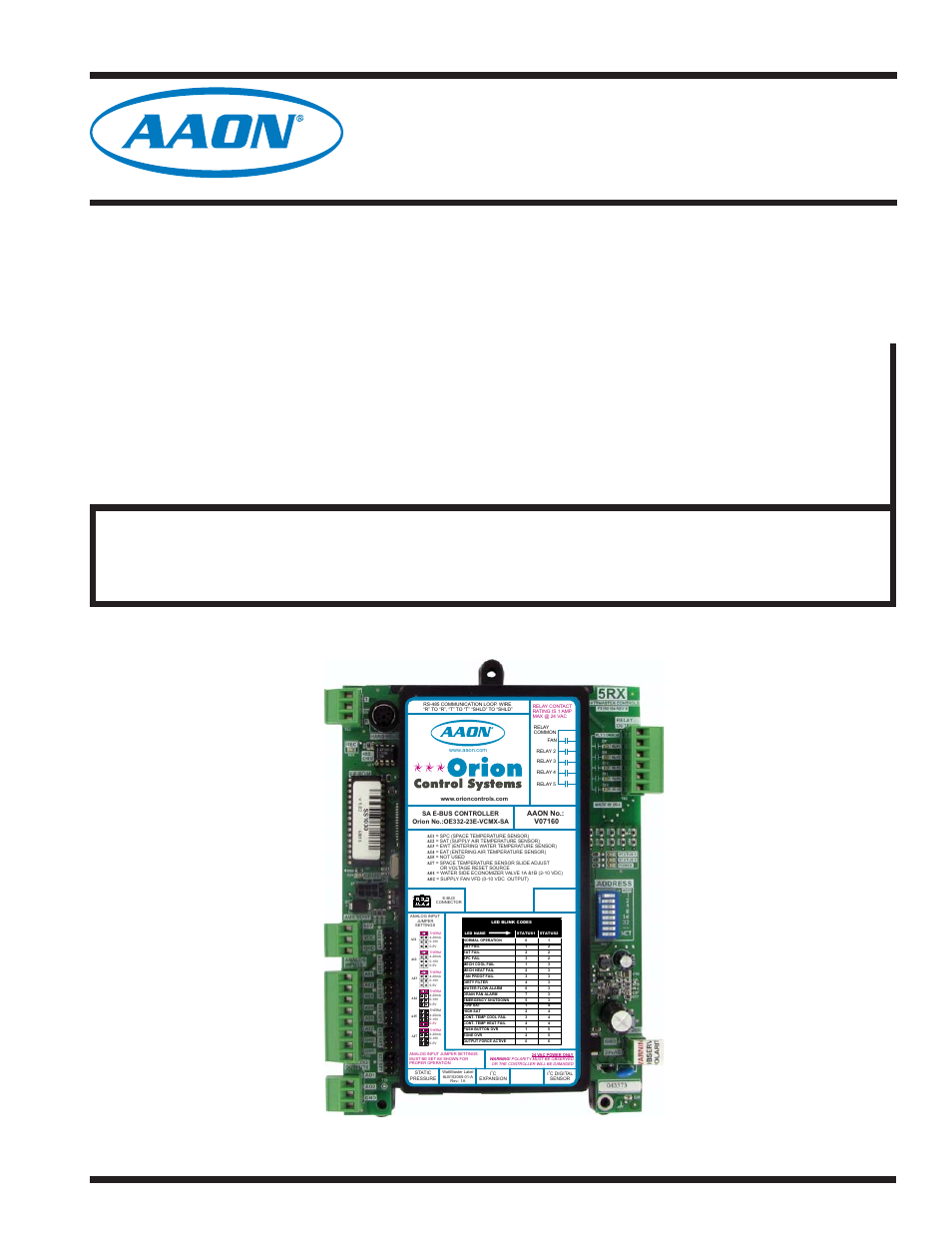 Orion System SA E-BUS Controller User Manual | 74 pages