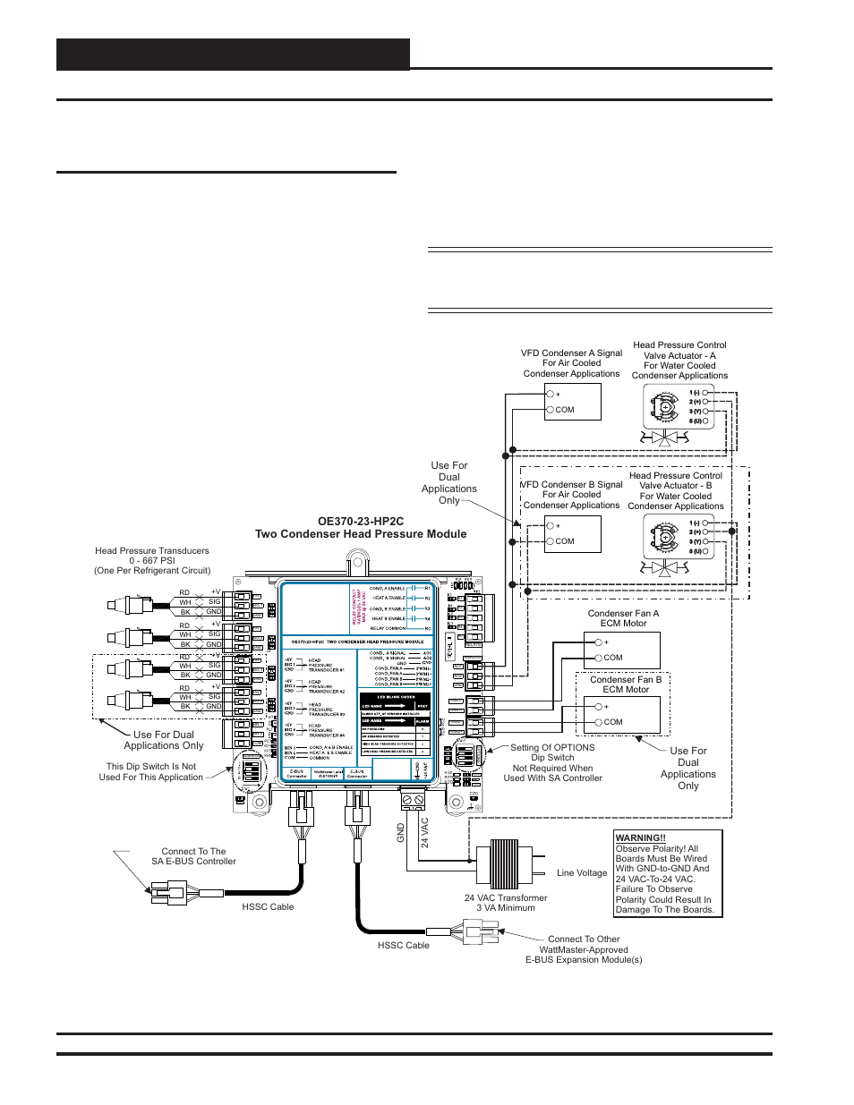 Additional applications, Sa e-bus controller technical guide 34, Two condenser head pressure module | Orion System SA E-BUS Controller User Manual | Page 34 / 74