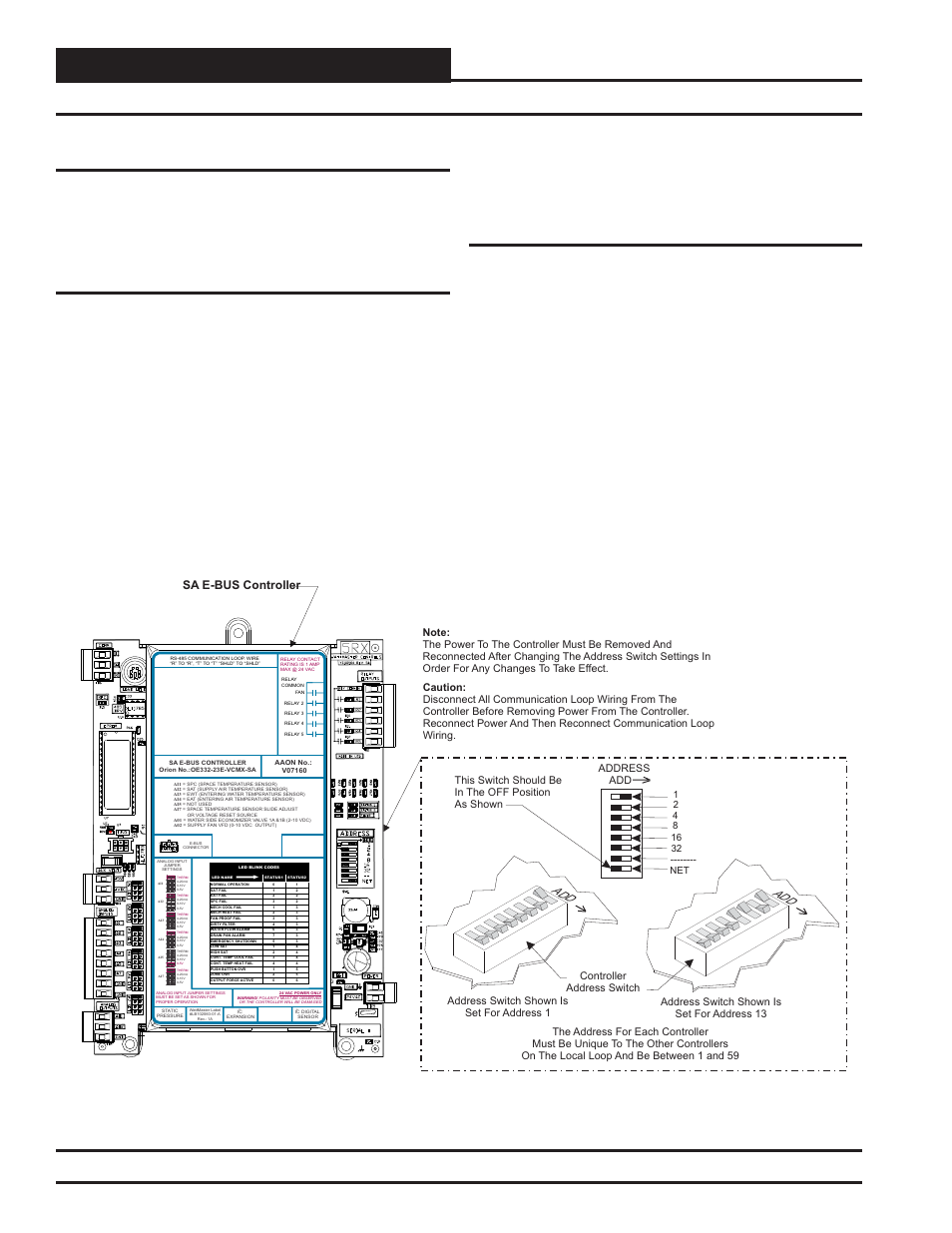 Start-up & commissioning, Addressing & powering up, Sa e-bus controller technical guide 36 | Before applying power, Controller addressing, Power wiring, Zone, Sa e-bus controller | Orion System SA E-BUS Controller User Manual | Page 36 / 74