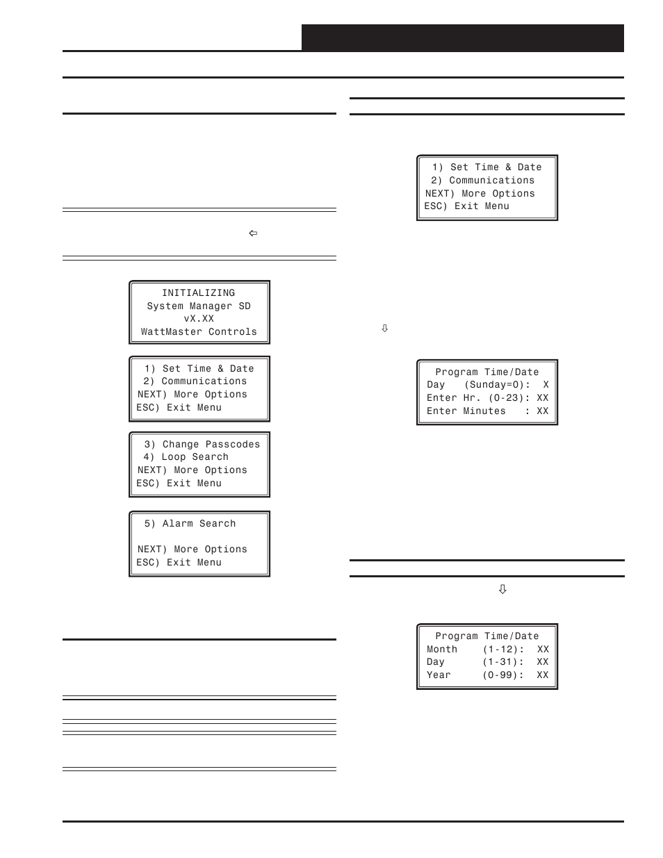 System manager sd, Initialization & setting the time & date, Vcm-x / rne operator interface sd | 17 system manager sd initialization, Setting the time & date | Orion System VCM-X/RNE Controller User Manual | Page 17 / 92