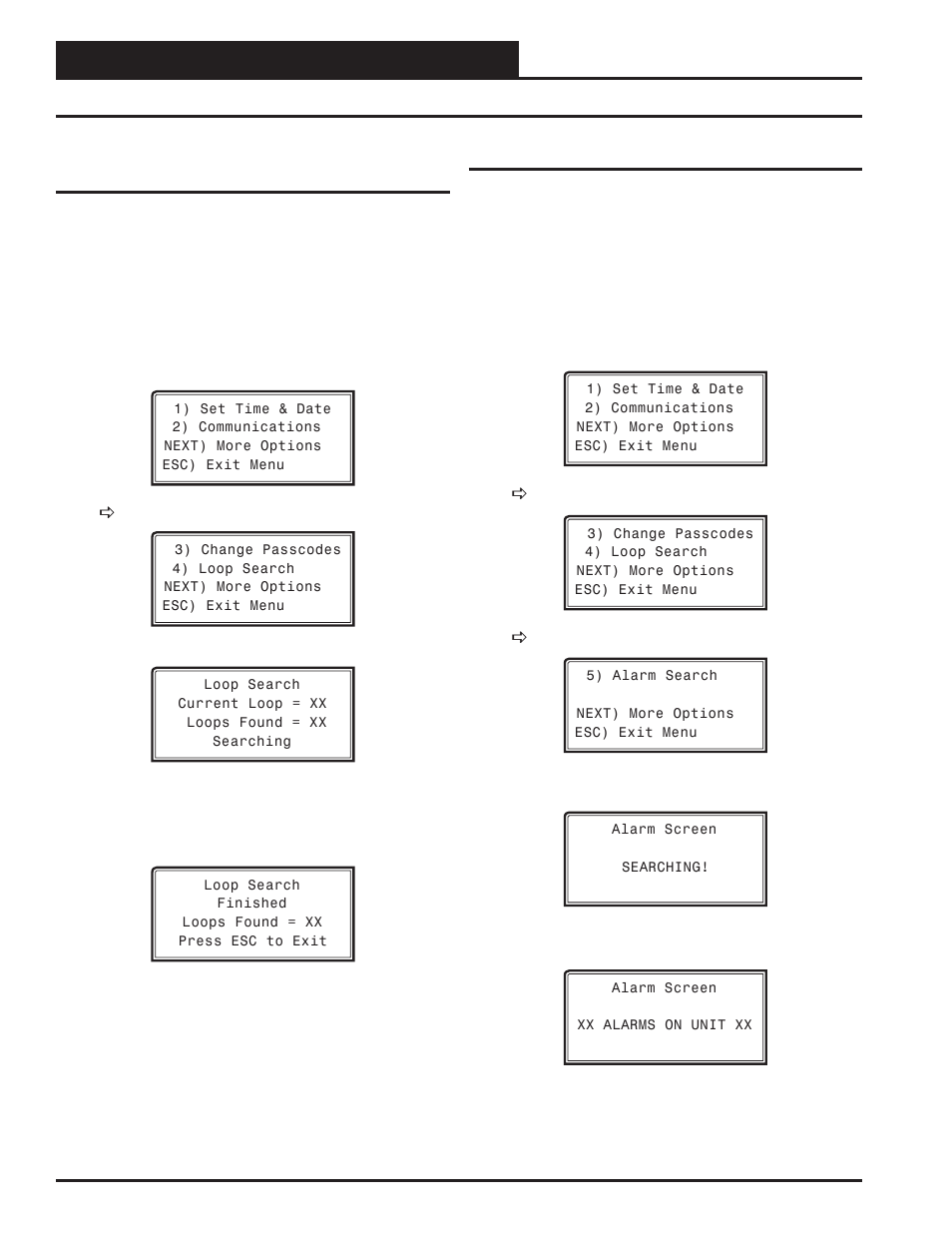 System manager sd, Loop search and system alarm search, System alarm search | Orion System VCM-X/RNE Controller User Manual | Page 20 / 92