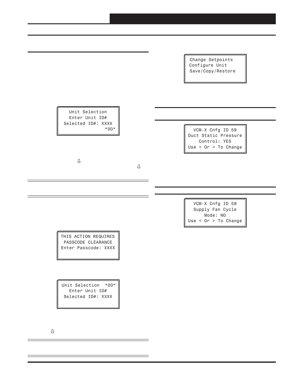 Vcm-x configuration, Vcm-x confi guration screens, Vcm-x / rne operator interface sd | 25 confi guration screens | Orion System VCM-X/RNE Controller User Manual | Page 25 / 92