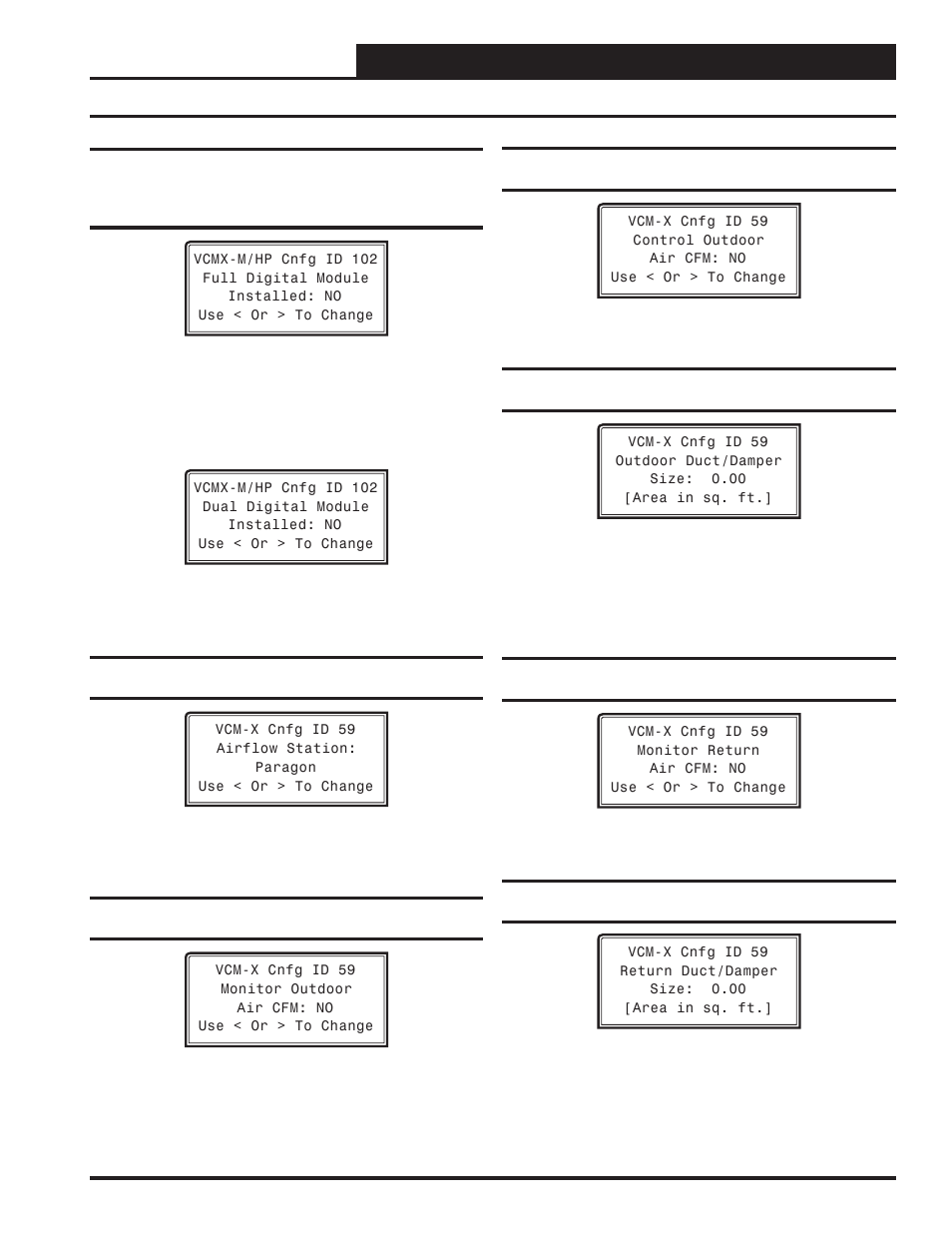 Vcm-x configuration, Vcm-x confi guration screens | Orion System VCM-X/RNE Controller User Manual | Page 29 / 92