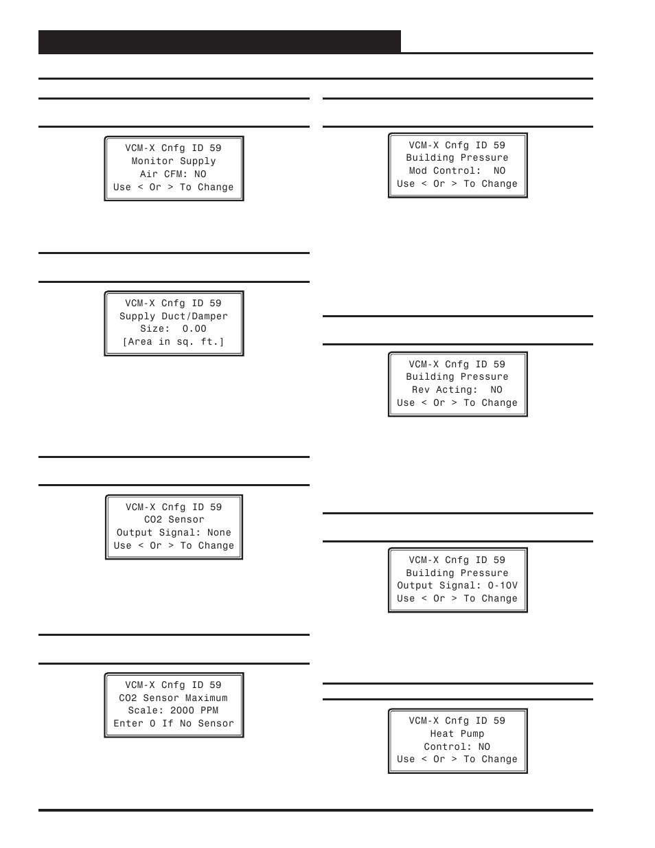 Vcm-x configuration, Vcm-x confi guration screens, Vcm-x / rne operator interface sd 30 | Orion System VCM-X/RNE Controller User Manual | Page 30 / 92