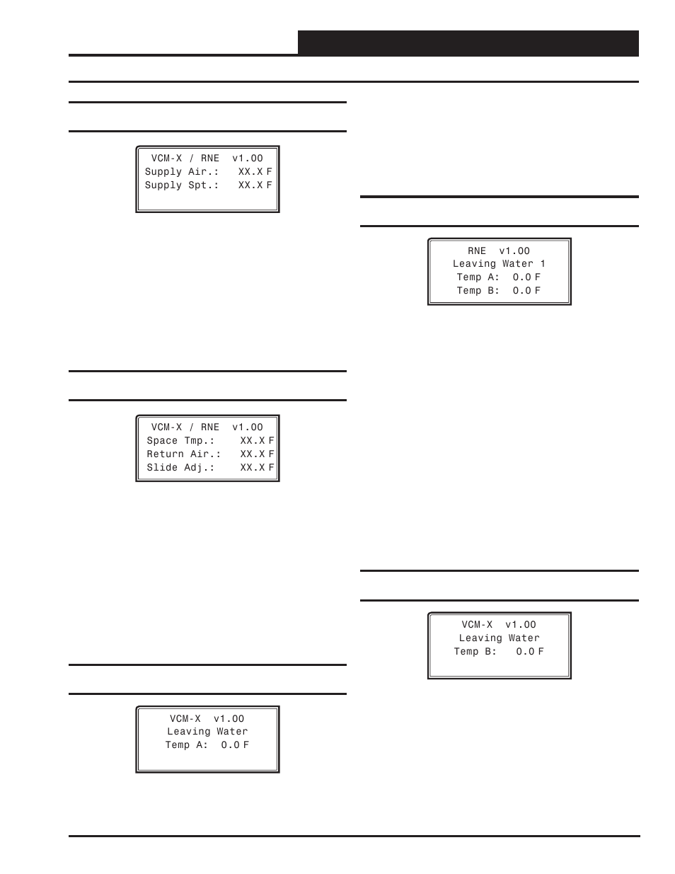 Vcm-x / rne status, Vcm-x / rne status screens, Vcm-x / rne operator interface sd 57 | Orion System VCM-X/RNE Controller User Manual | Page 57 / 92