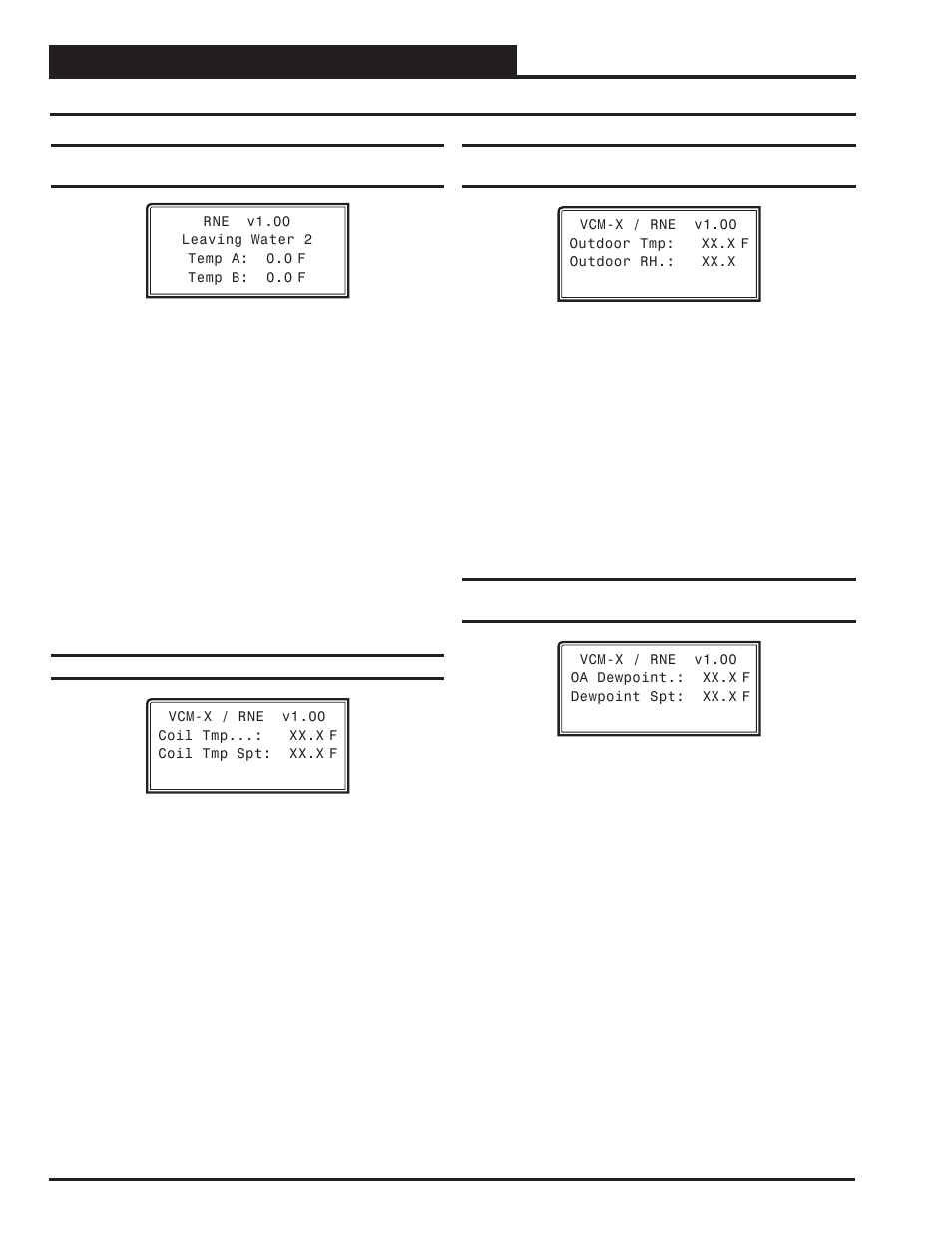 Vcm-x / rne status, Vcm-x / rne status screens, Vcm-x / rne operator interface sd 58 | Orion System VCM-X/RNE Controller User Manual | Page 58 / 92