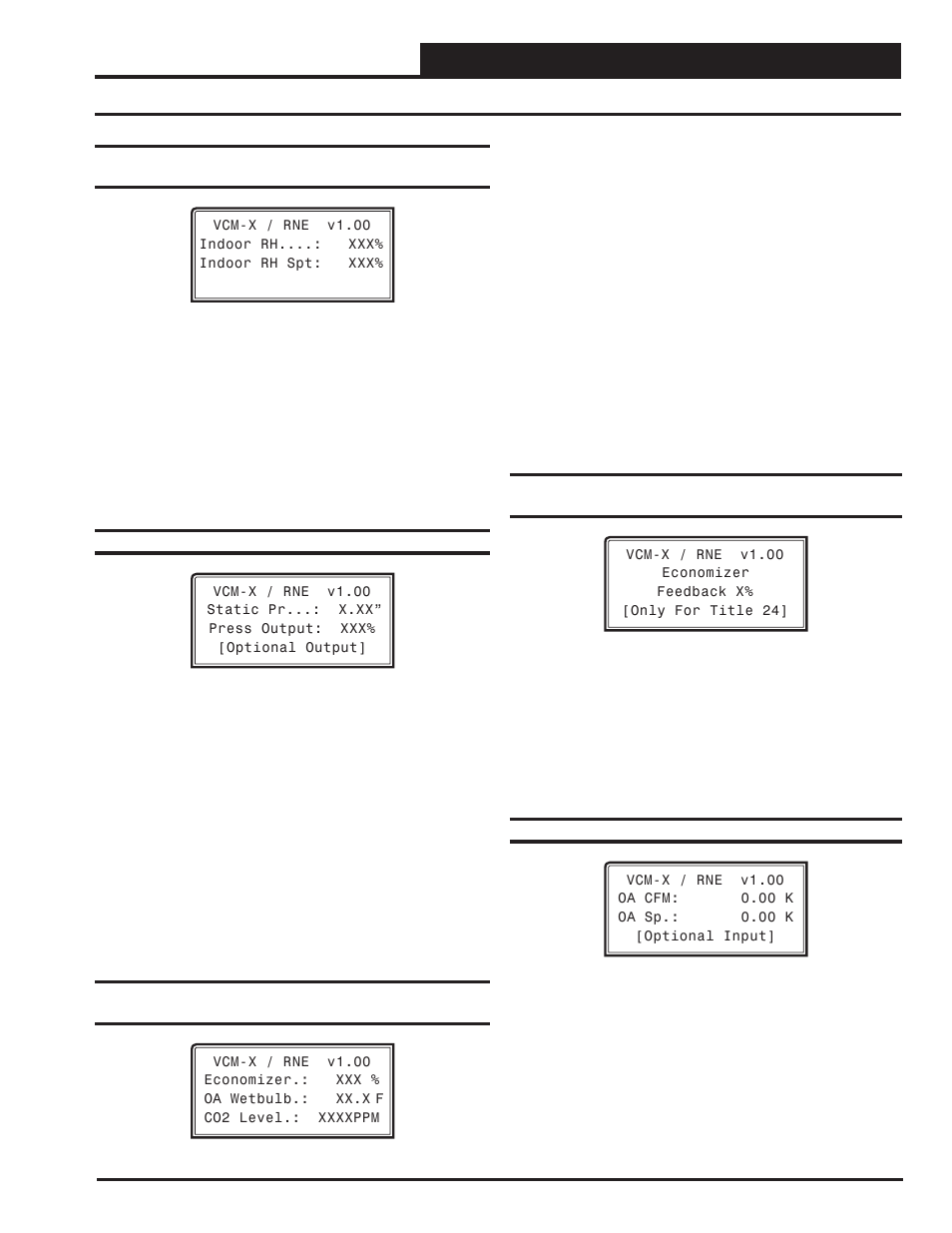 Vcm-x / rne status, Vcm-x / rne status screens, Vcm-x / rne operator interface sd 59 | Orion System VCM-X/RNE Controller User Manual | Page 59 / 92