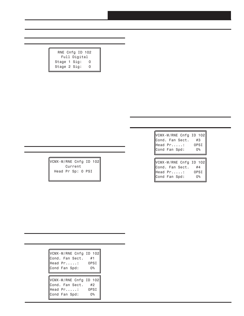 Vcm-x / rne status, Vcm-x / rne status screens, Vcm-x / rne operator interface sd 63 | Orion System VCM-X/RNE Controller User Manual | Page 63 / 92
