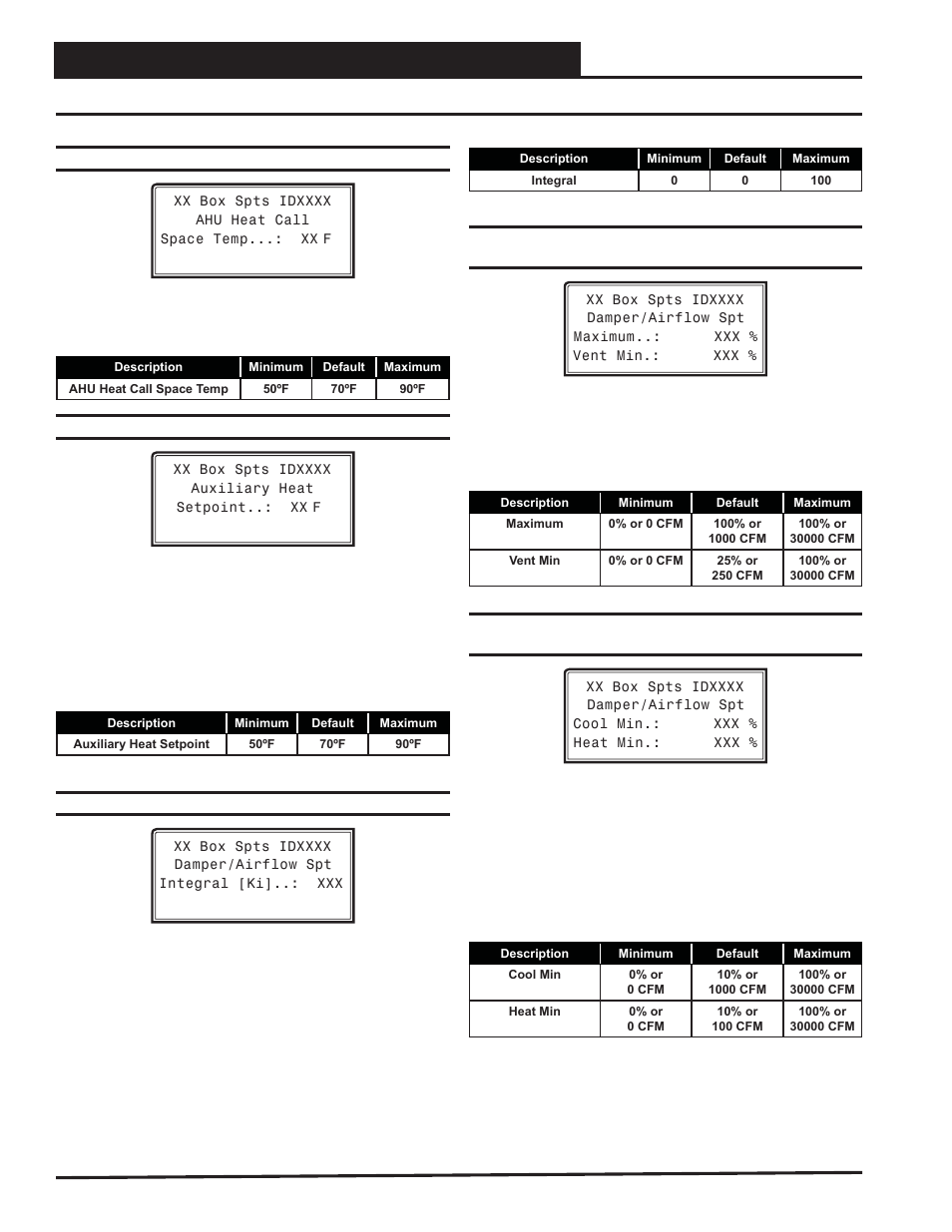 Vav/zone controller programming, Vav/zone setpoint screens, Vcm-x / rne operator interface sd 70 | Orion System VCM-X/RNE Controller User Manual | Page 70 / 92