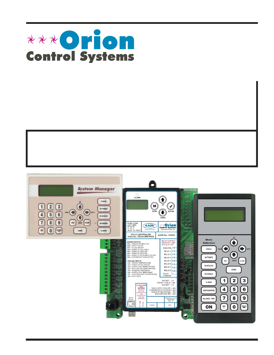 Orion System VCC-X Controller User Manual | 96 pages