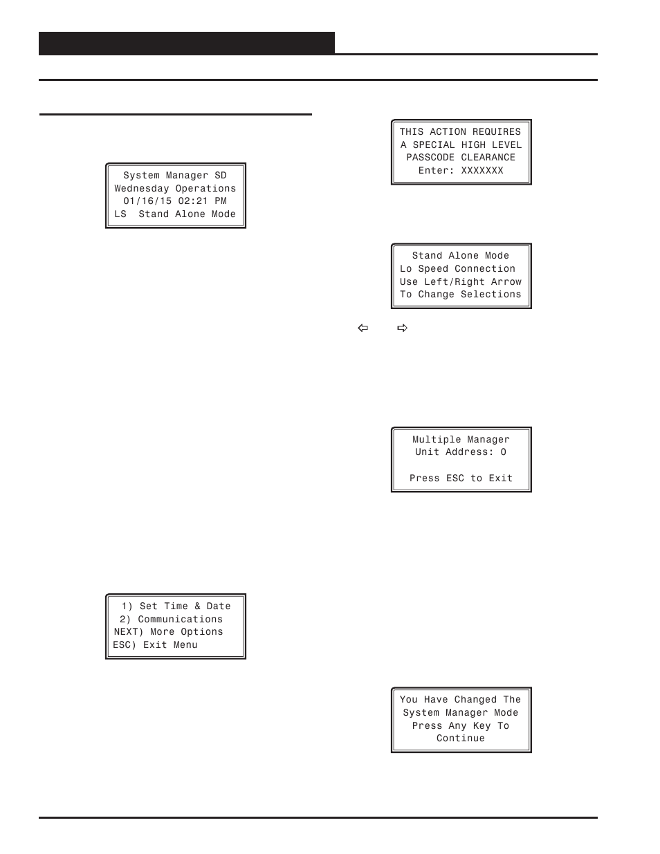 Modular system manager sd, Setting the operating mode, Vcc-x operator interface sd 18 | Orion System VCC-X Controller User Manual | Page 18 / 96