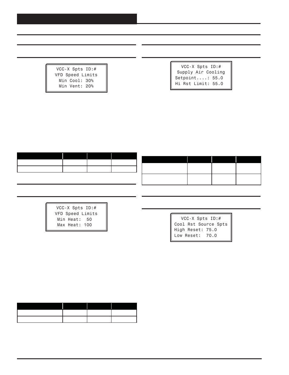 Vcc-x setpoints, Vcc-x setpoint screens, Vcc-x operator interface sd 44 | Orion System VCC-X Controller User Manual | Page 44 / 96
