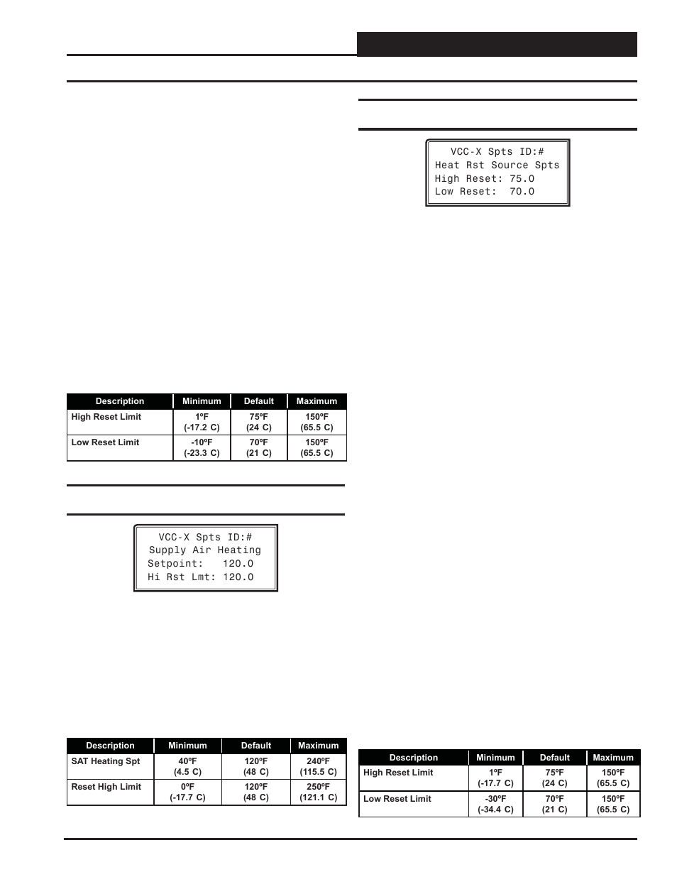 Vcc-x setpoints, Vcc-x setpoint screens, Vcc-x operator interface sd | Orion System VCC-X Controller User Manual | Page 45 / 96