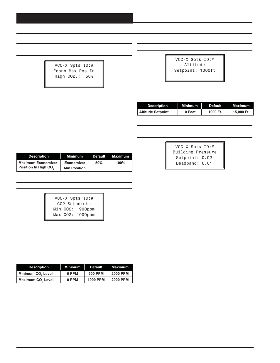Vcc-x setpoints, Vcc-x setpoint screens, Vcc-x operator interface sd 48 | Orion System VCC-X Controller User Manual | Page 48 / 96