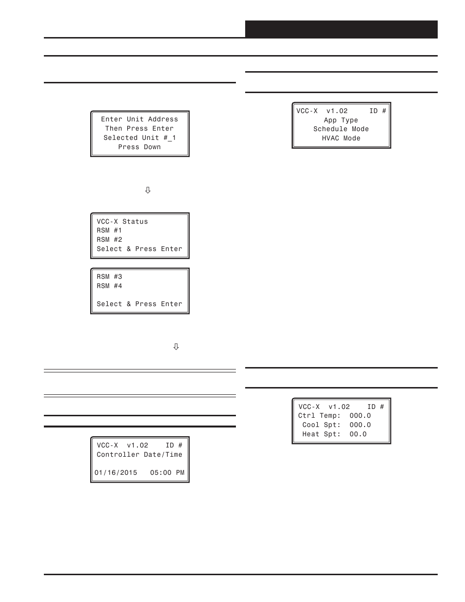 Vcc-x status, Vcc-x status screens, Vcc-x operator interface sd | Status screens - general procedures | Orion System VCC-X Controller User Manual | Page 55 / 96