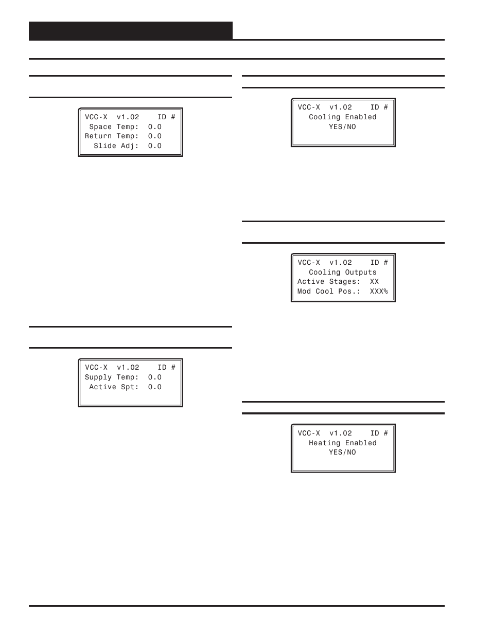 Vcc-x status, Vcc-x status screens, Vcc-x operator interface sd 56 | Orion System VCC-X Controller User Manual | Page 56 / 96