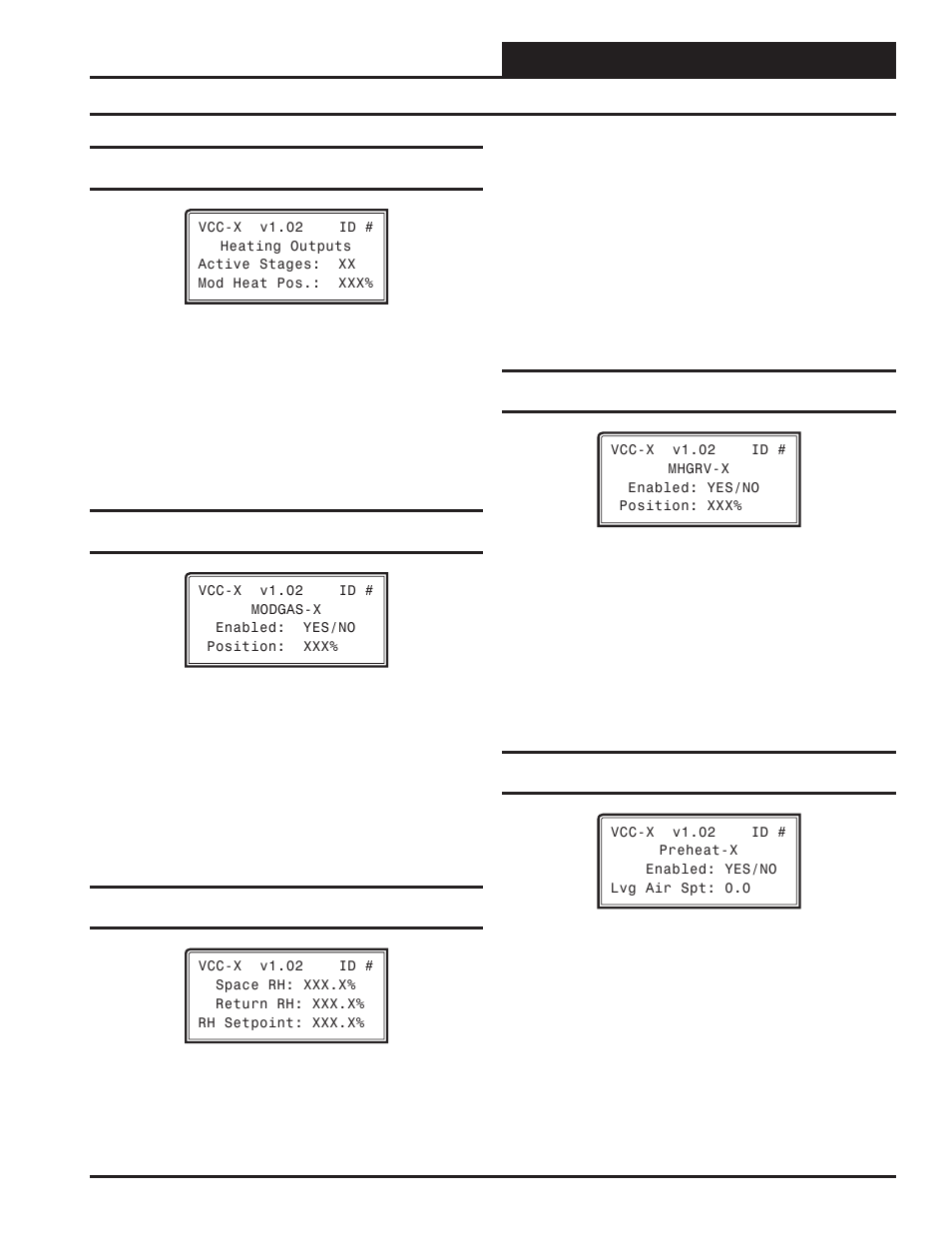 Vcc-x status, Vcc-x status screens, Vcc-x operator interface sd | Orion System VCC-X Controller User Manual | Page 57 / 96